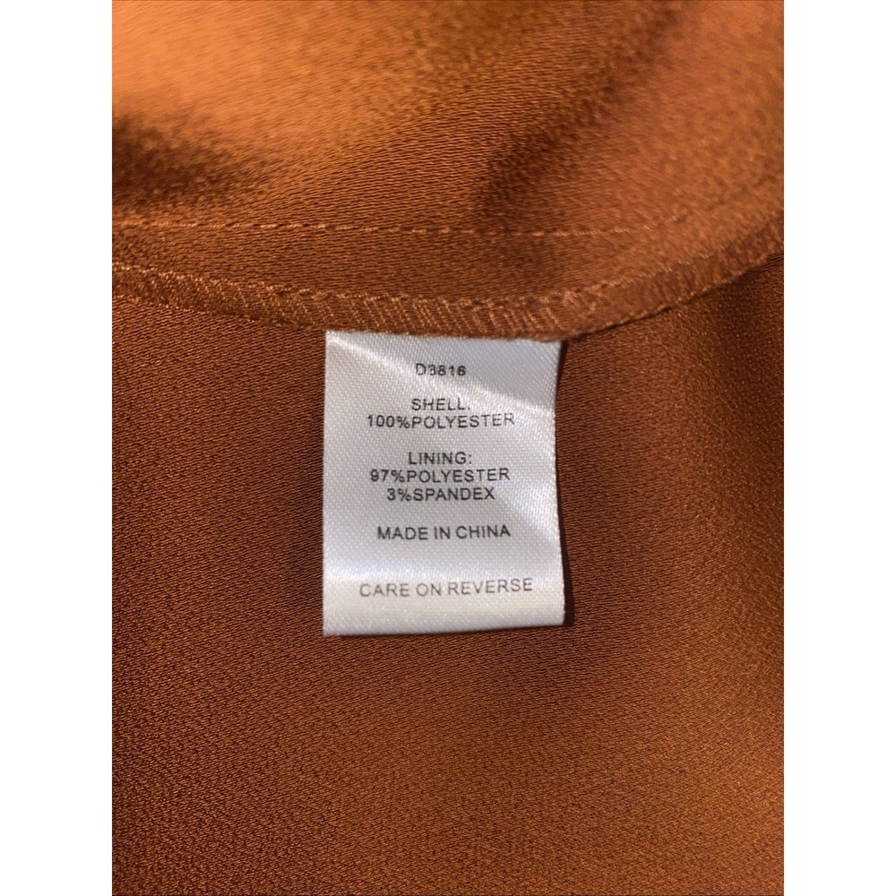 Alexia Admor August Draped Fit & Flare Midi Burnt‎ Rust Dress Size 12 - Picture 13 of 14